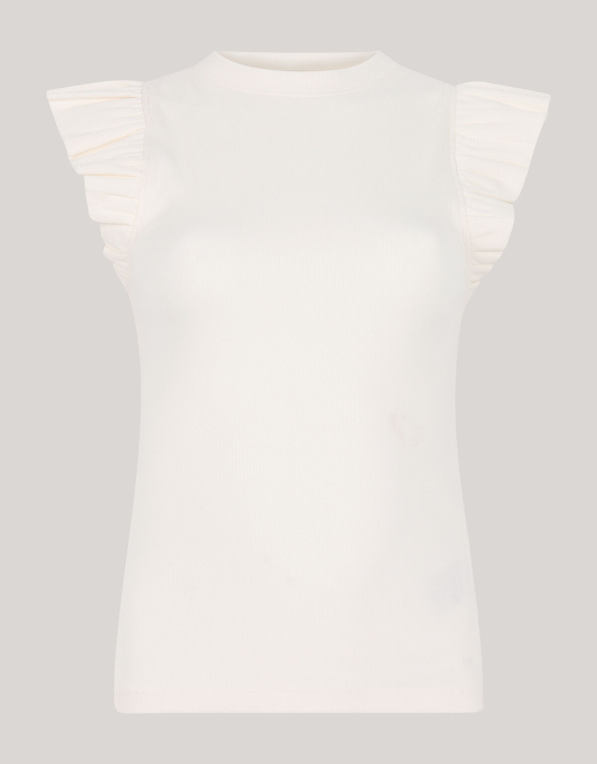 R&uuml;schen-Jersey-Top Wei&szlig; SHOEBY WOMEN