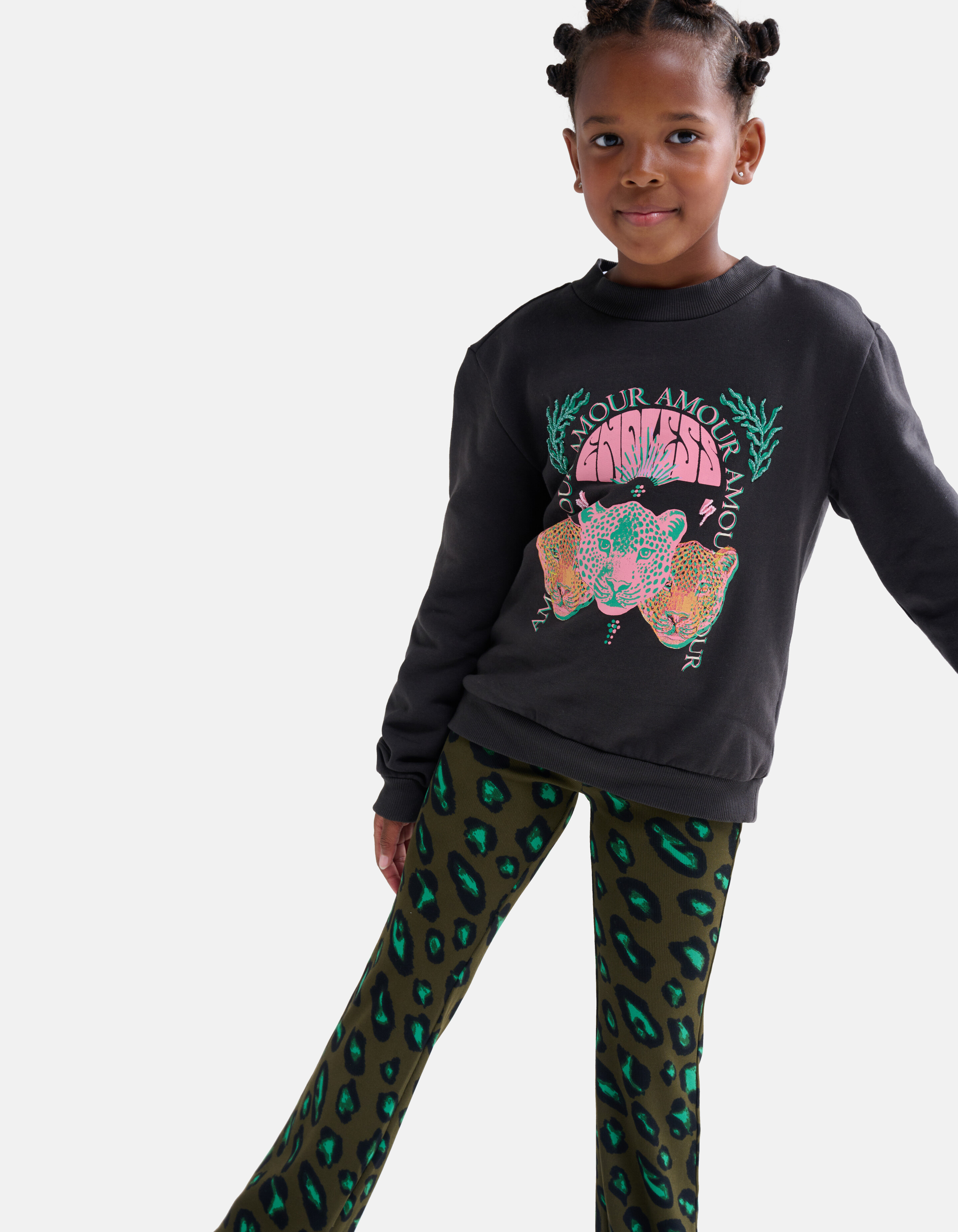Sweatshirt mit Tigerdruck Dunkelgrau SHOEBY GIRLS