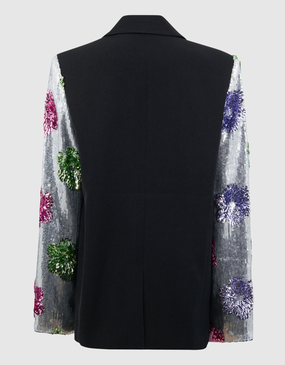 Schwarzer Blazer mit Blumen-Paillettenbesatz SHOEBY GIRLS