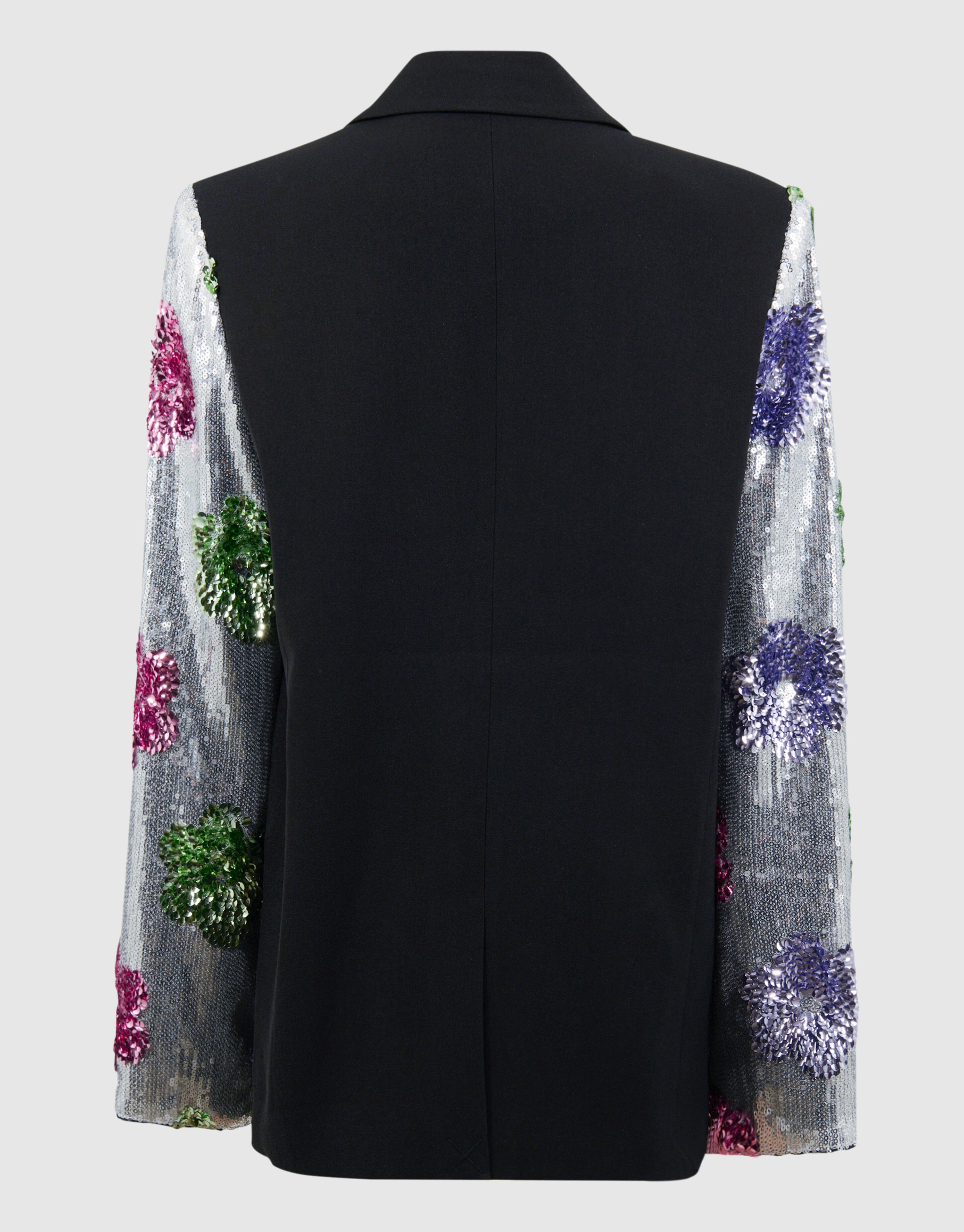 Schwarzer Blazer mit Blumen-Paillettenbesatz SHOEBY GIRLS