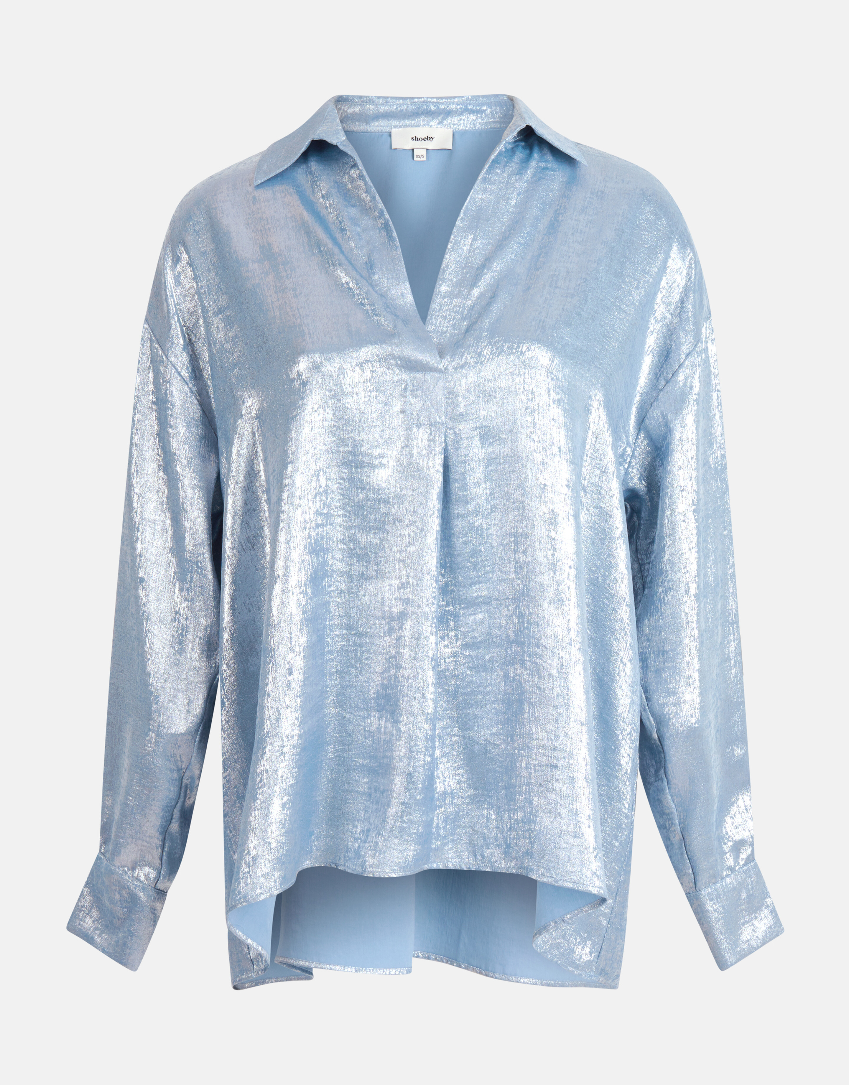 Metallic-Bluse Hellblau SHOEBY WOMEN