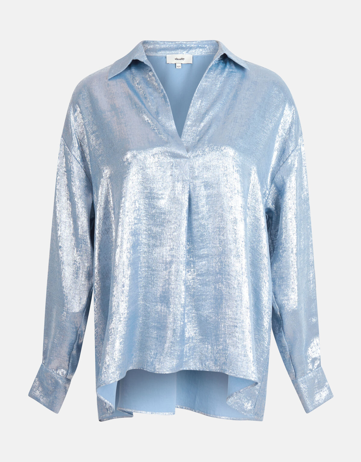 Metallic-Bluse Hellblau SHOEBY WOMEN