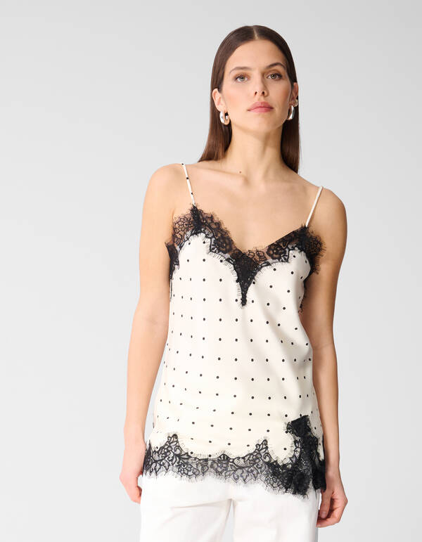 Polkadot Top Gebrochen Wei&szlig; von Monica SHOEBY WOMEN
