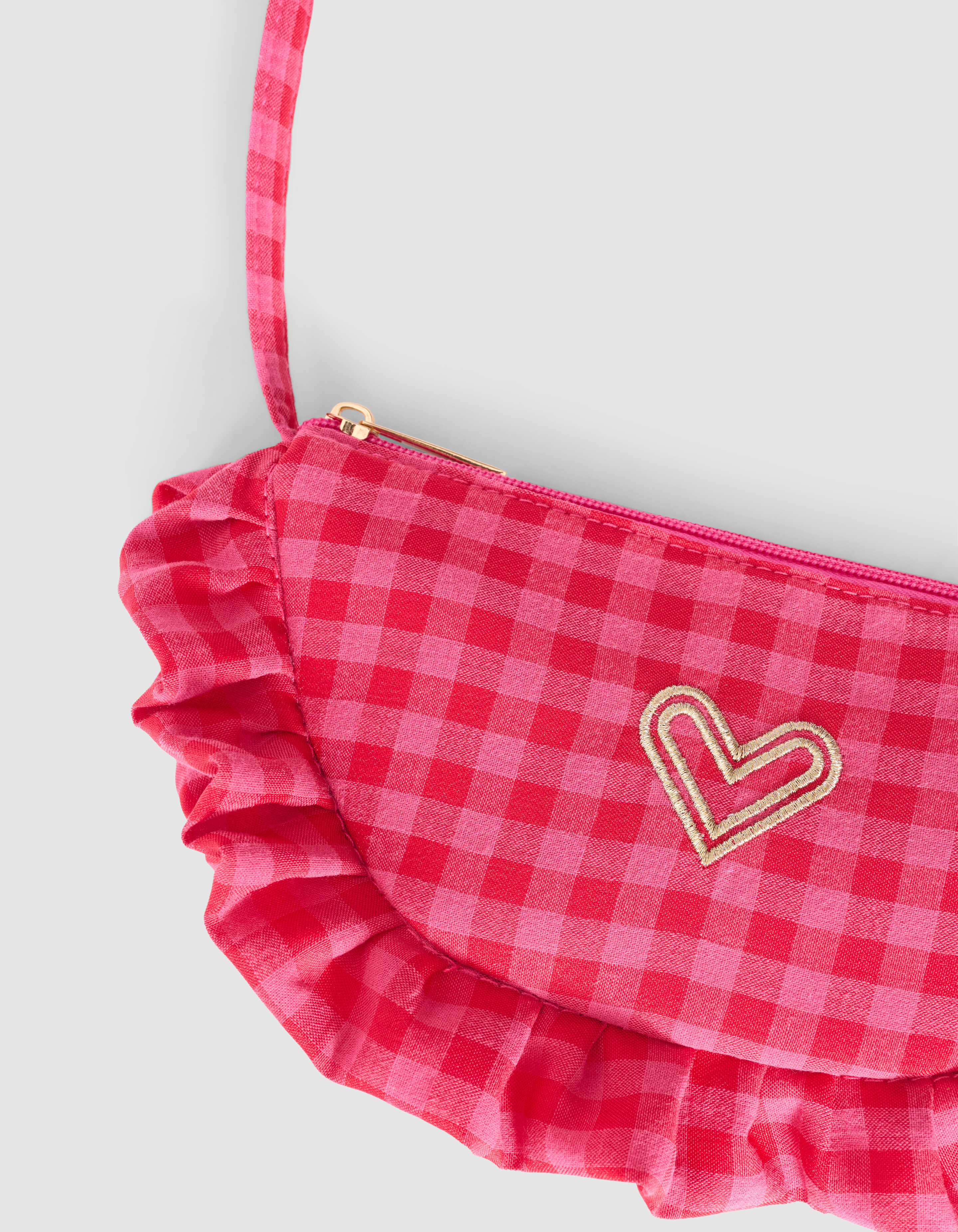 Karomuster R&uuml;schen Tasche Rosa SHOEBY ACCESSOIRES