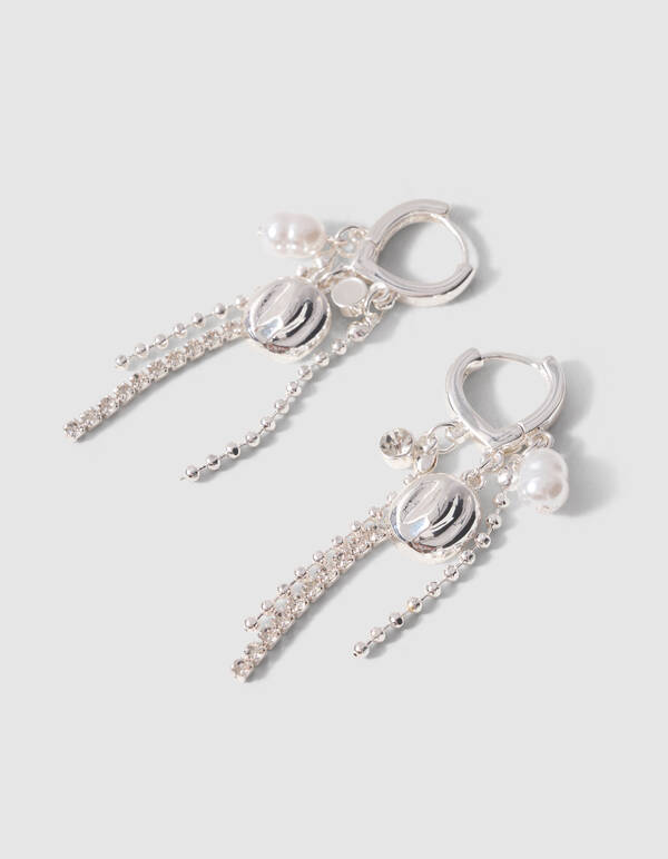 Strass-Charm-Ohrringe Silber SHOEBY ACCESSOIRES