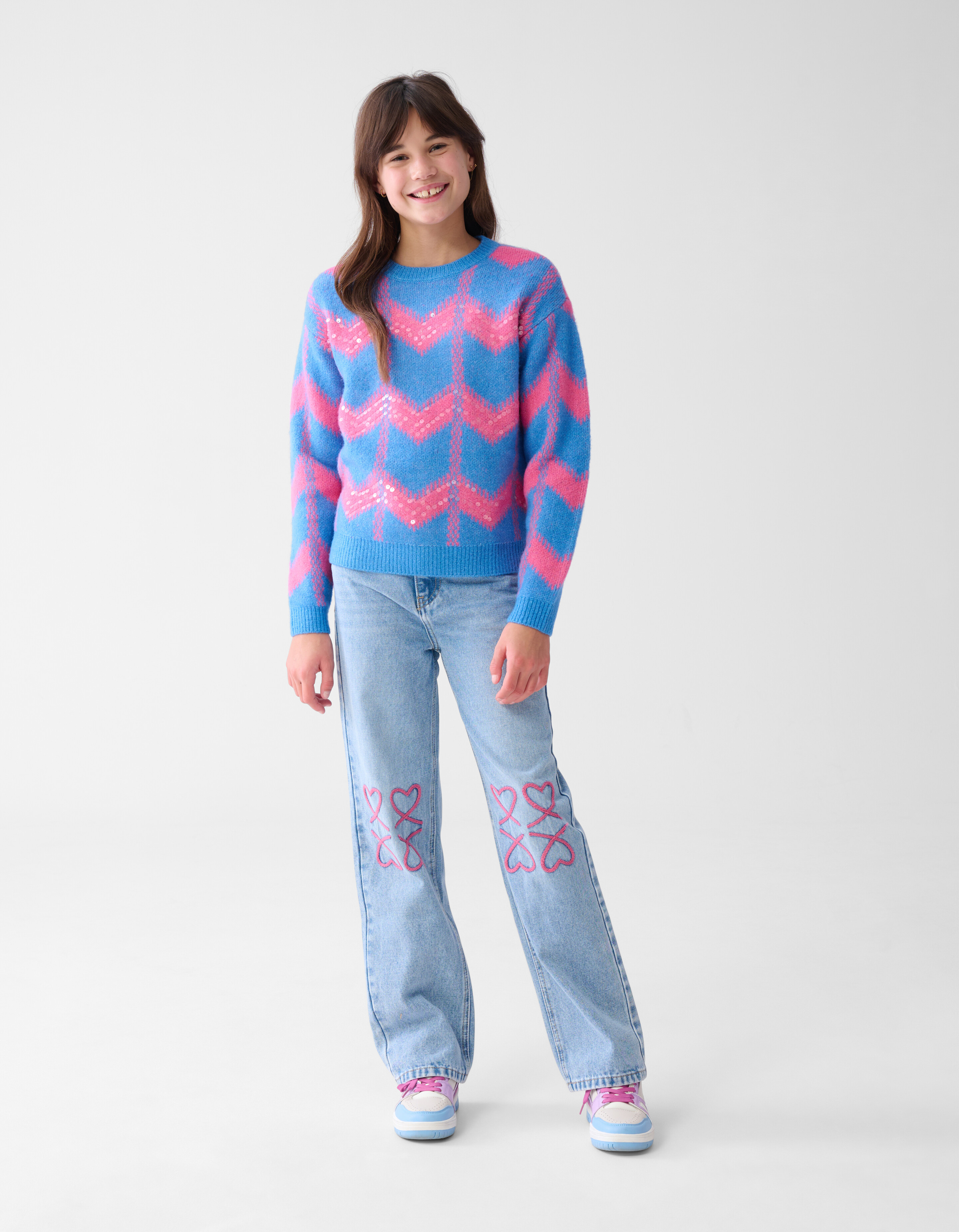 Heart Straight Fit Jeans Blau SHOEBY GIRLS