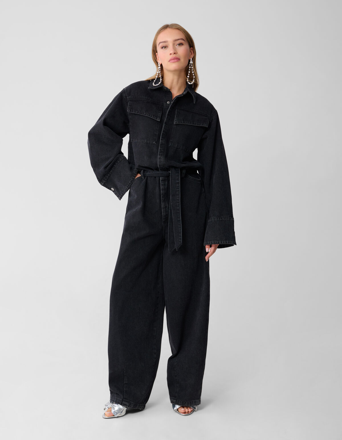 Übergroßer Denim-Jumpsuit Schwarz von Monica SHOEBY WOMEN