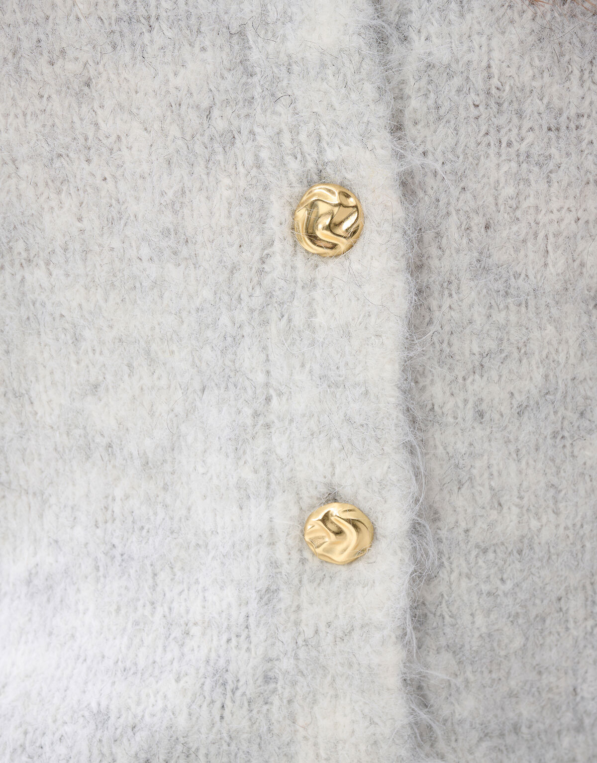 Weiche Strickjacke Hellgrau SHOEBY WOMEN