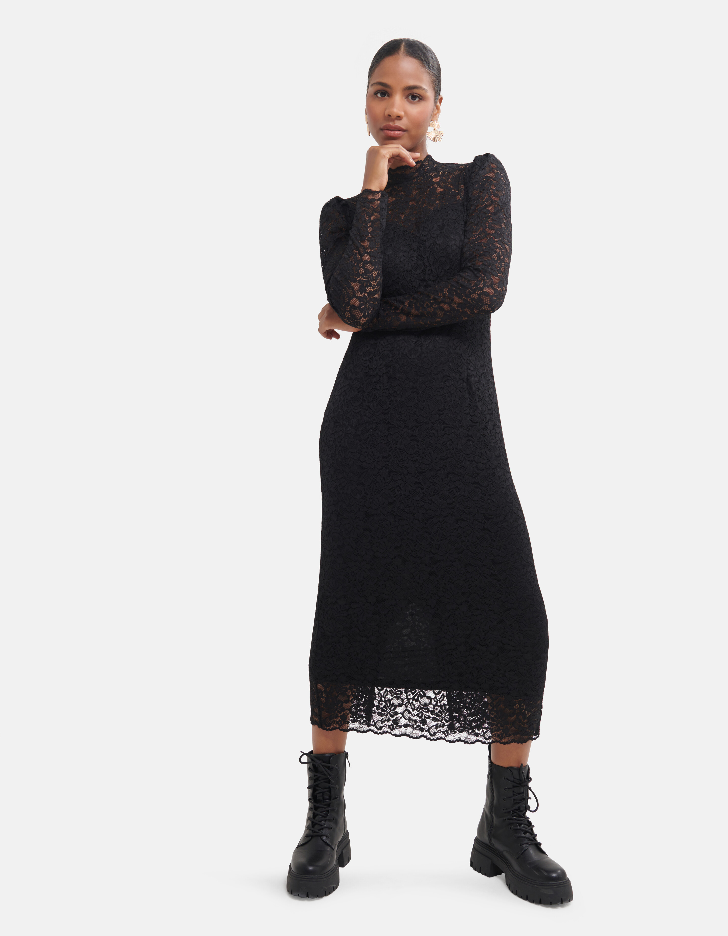 Maxikleid aus Spitze Schwarz von Fred SHOEBY WOMEN