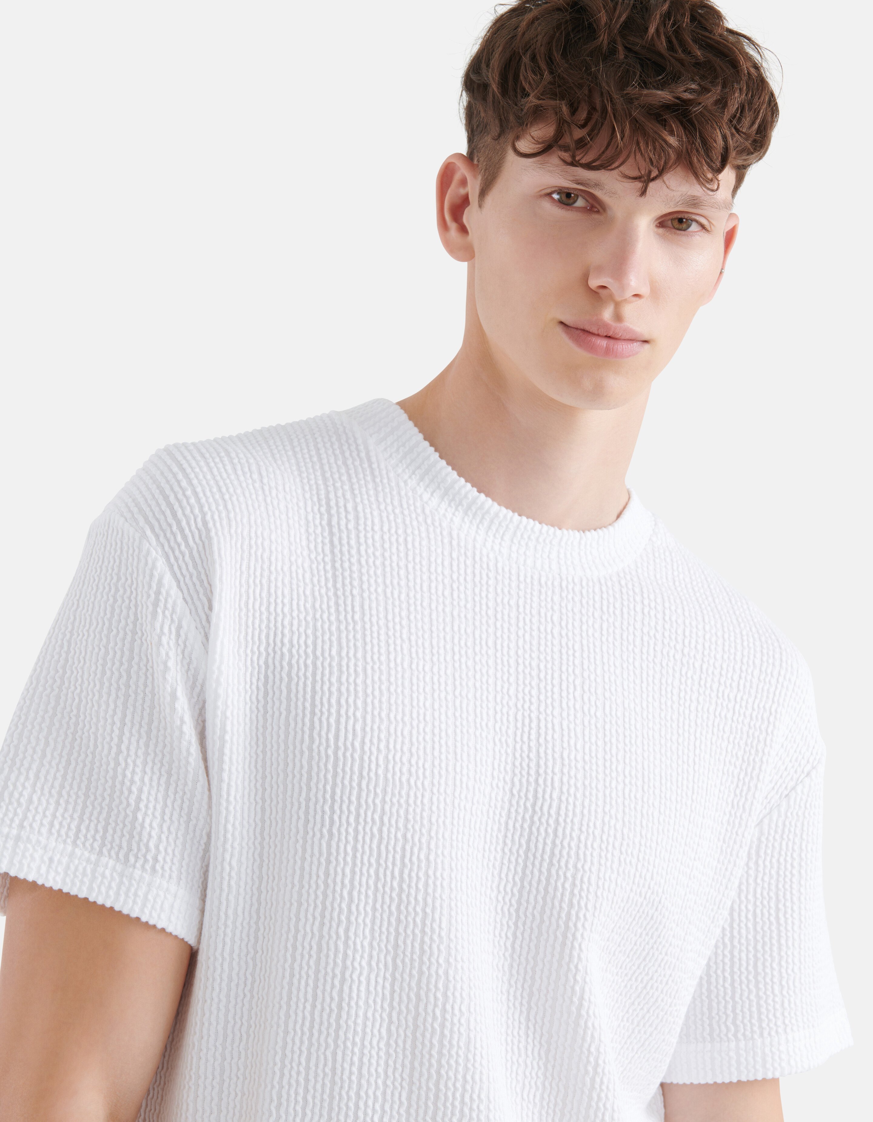 Seersucker-T-Shirt Weiß SHOEBY MEN