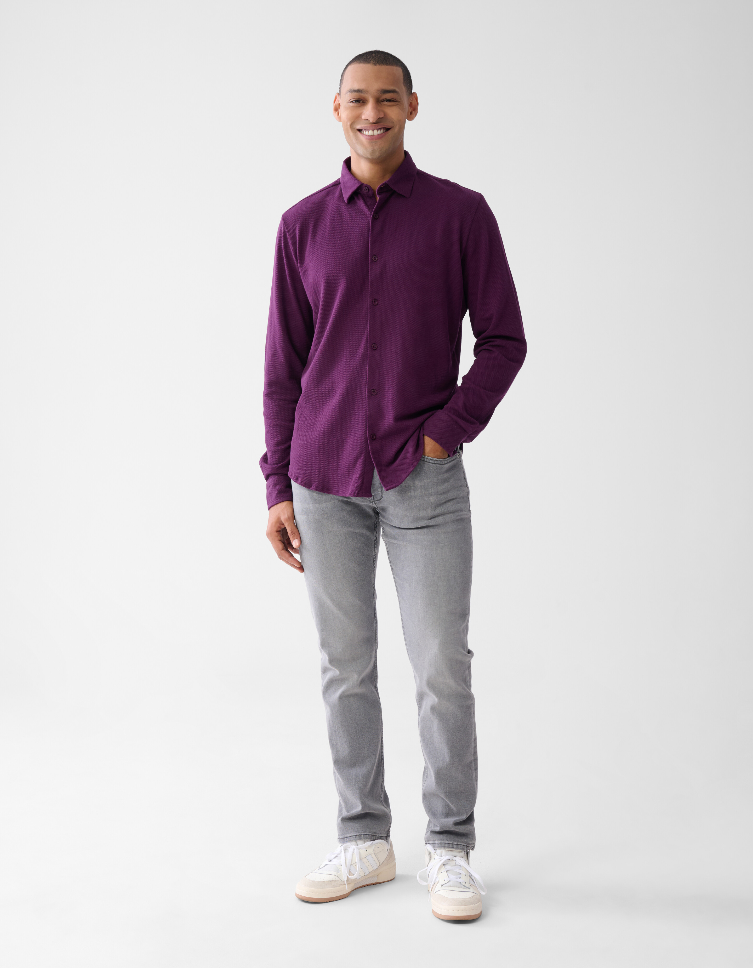 Struktur-Hemd weinrot SHOEBY MEN