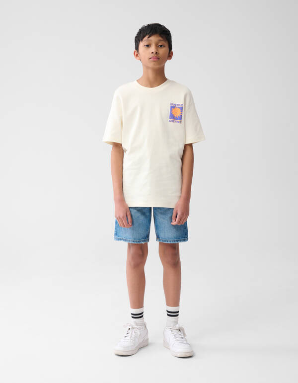 Run Wild Artwork T-shirt Off White SHOEBY BOYS