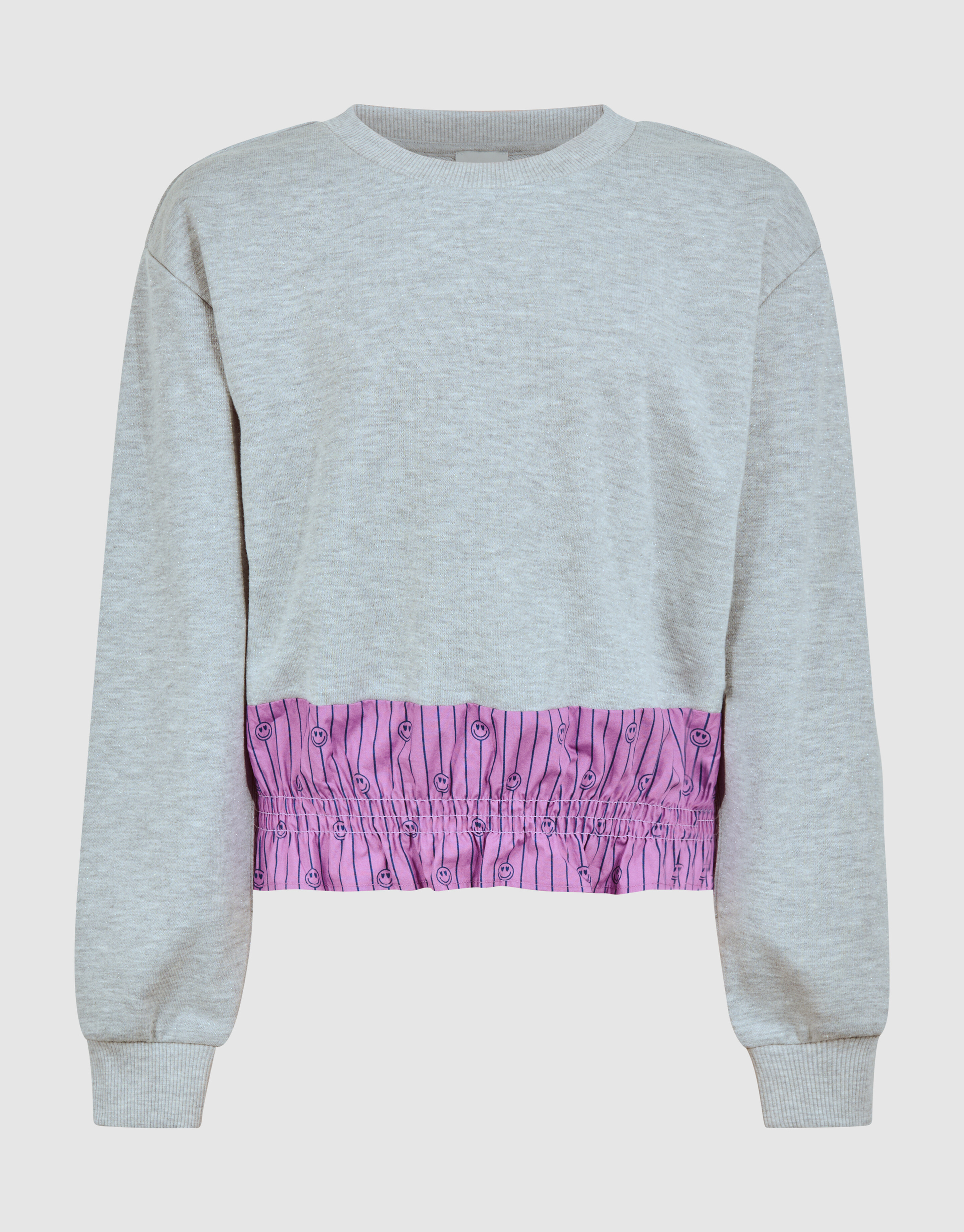 Rüschen-Nadelstreifenpullover Grau SHOEBY GIRLS