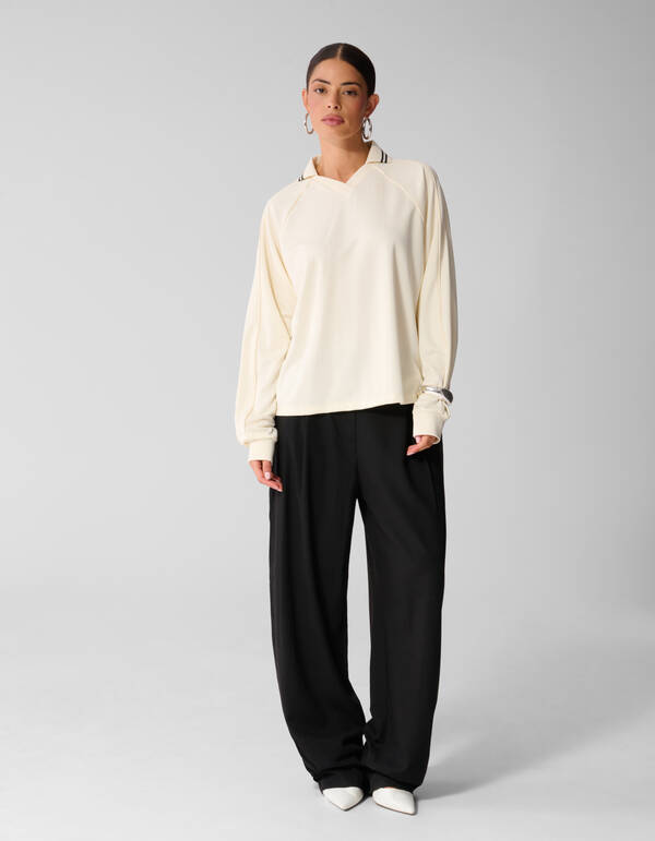 Sportliche Langarmshirt Gebrochenes Wei&szlig; By Anna SHOEBY WOMEN