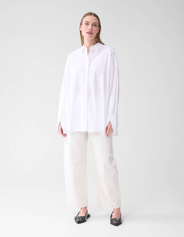 Übergroße Bluse mit Stickerei Weiß By Lonneke SHOEBY WOMEN