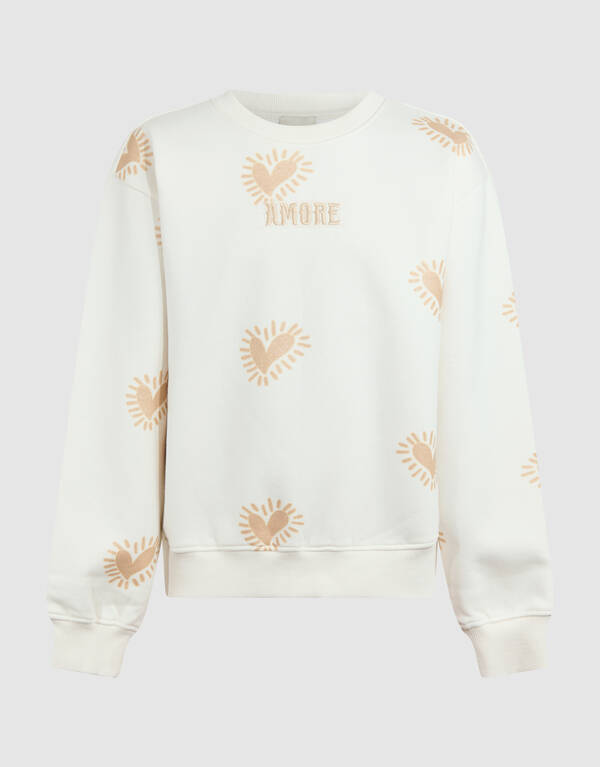 Amore Artwork Sweater Off-White SHOEBY GIRLS