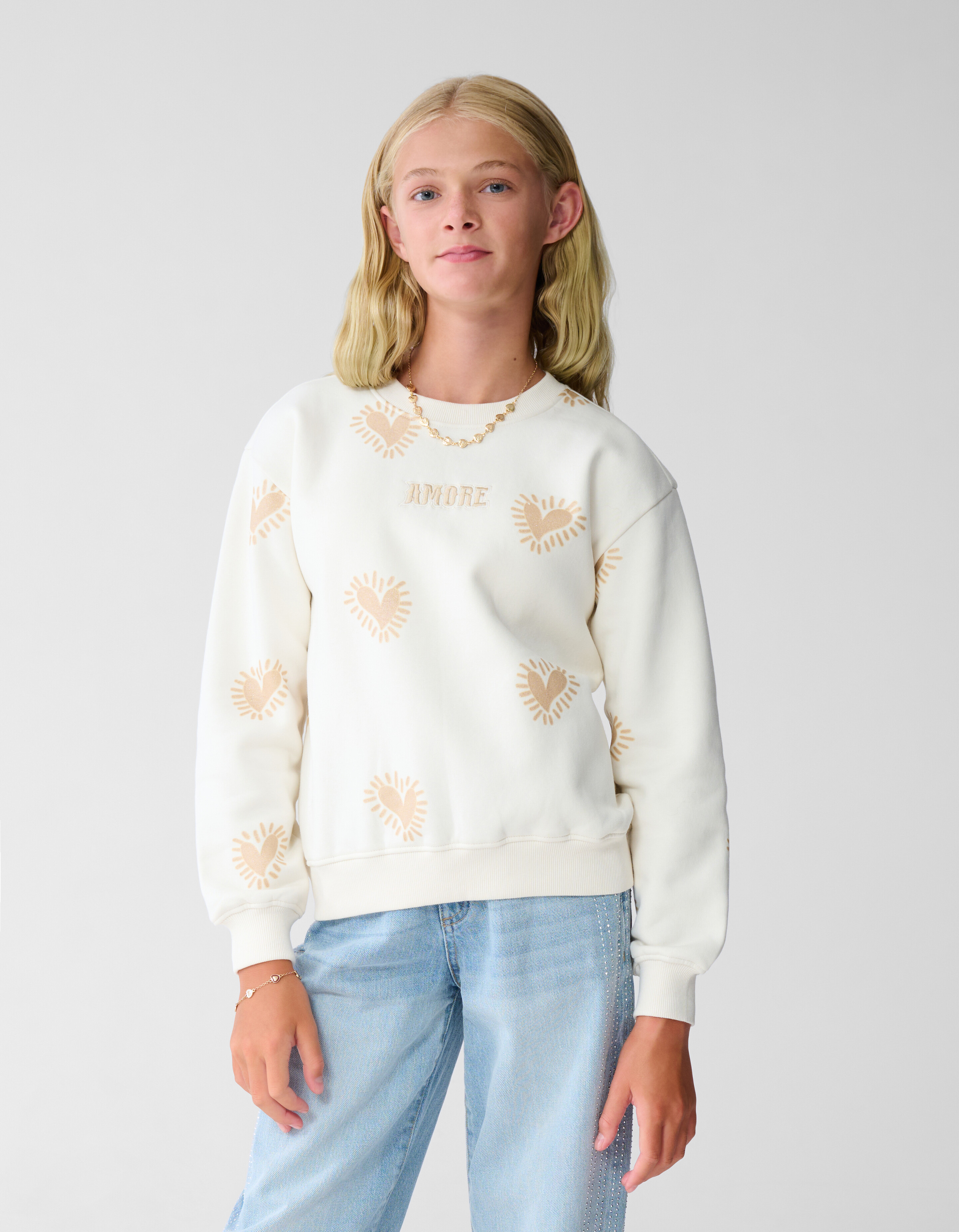 Amore Artwork Sweater Off-White SHOEBY GIRLS