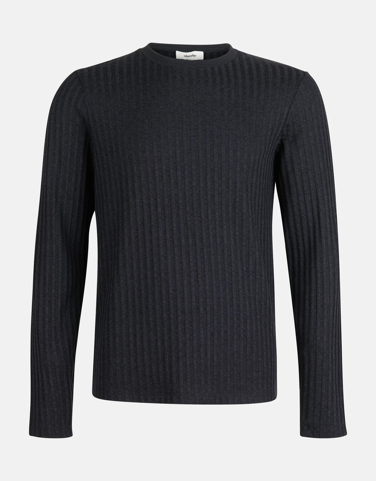 Rippen-T-Shirt Schwarz SHOEBY MEN