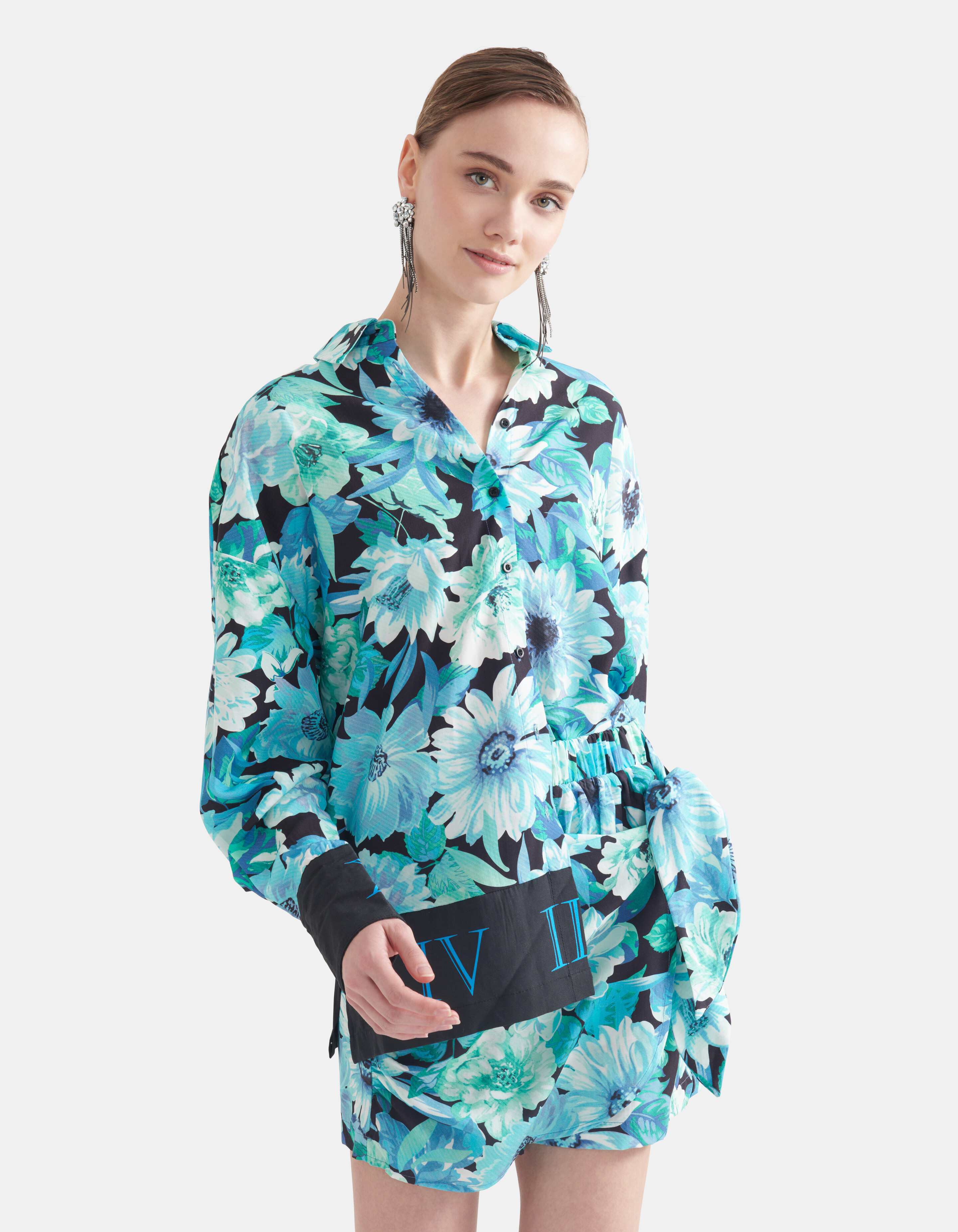 Bluse mit Blumendruck Blau SHOEBY WOMEN