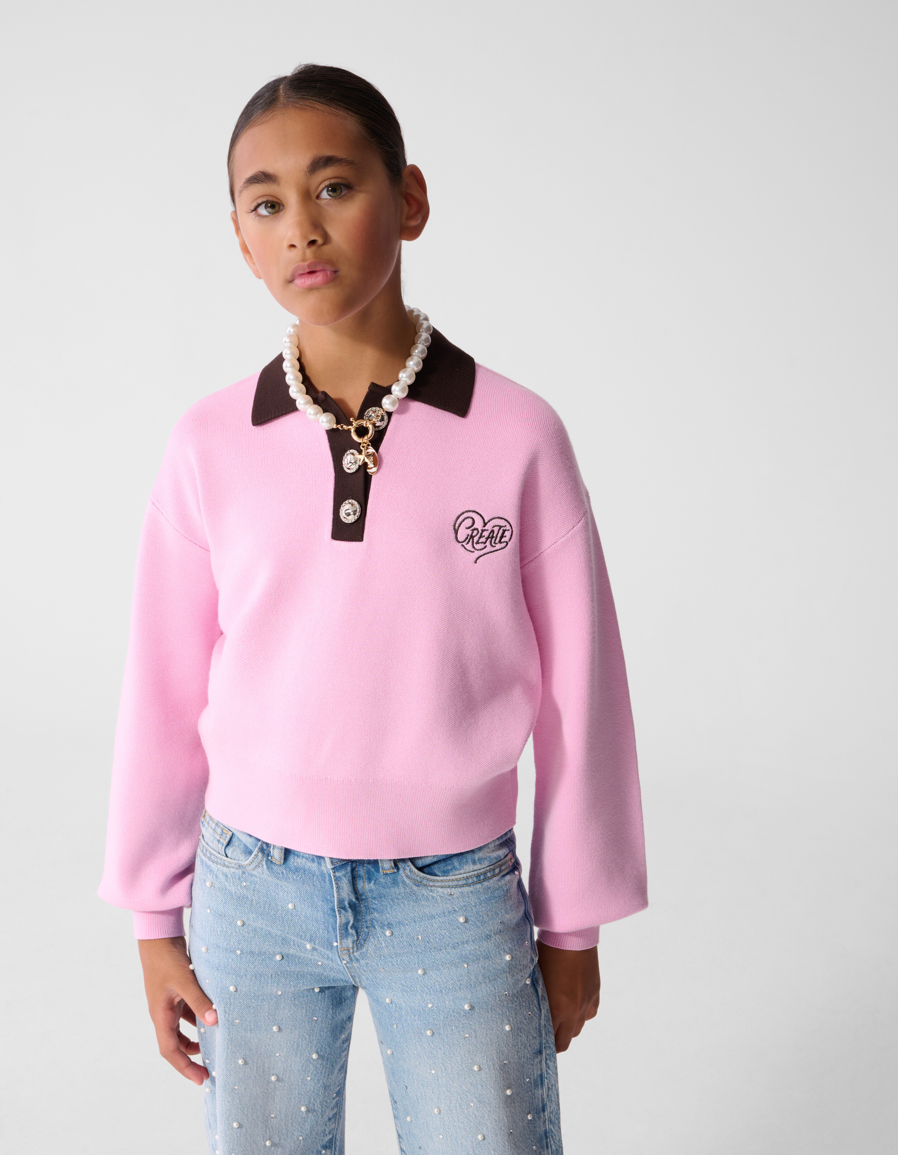 Create Strickpolo Rosa/Braun SHOEBY GIRLS