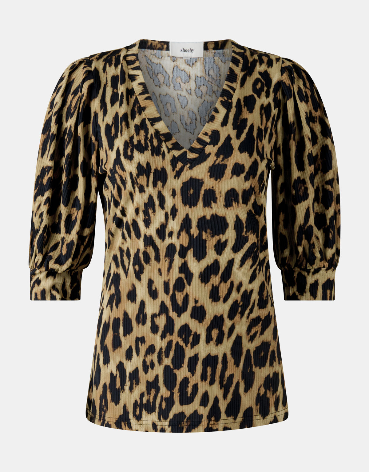Ripp-Jersey-T-Shirt mit V-Ausschnitt SHOEBY WOMEN
