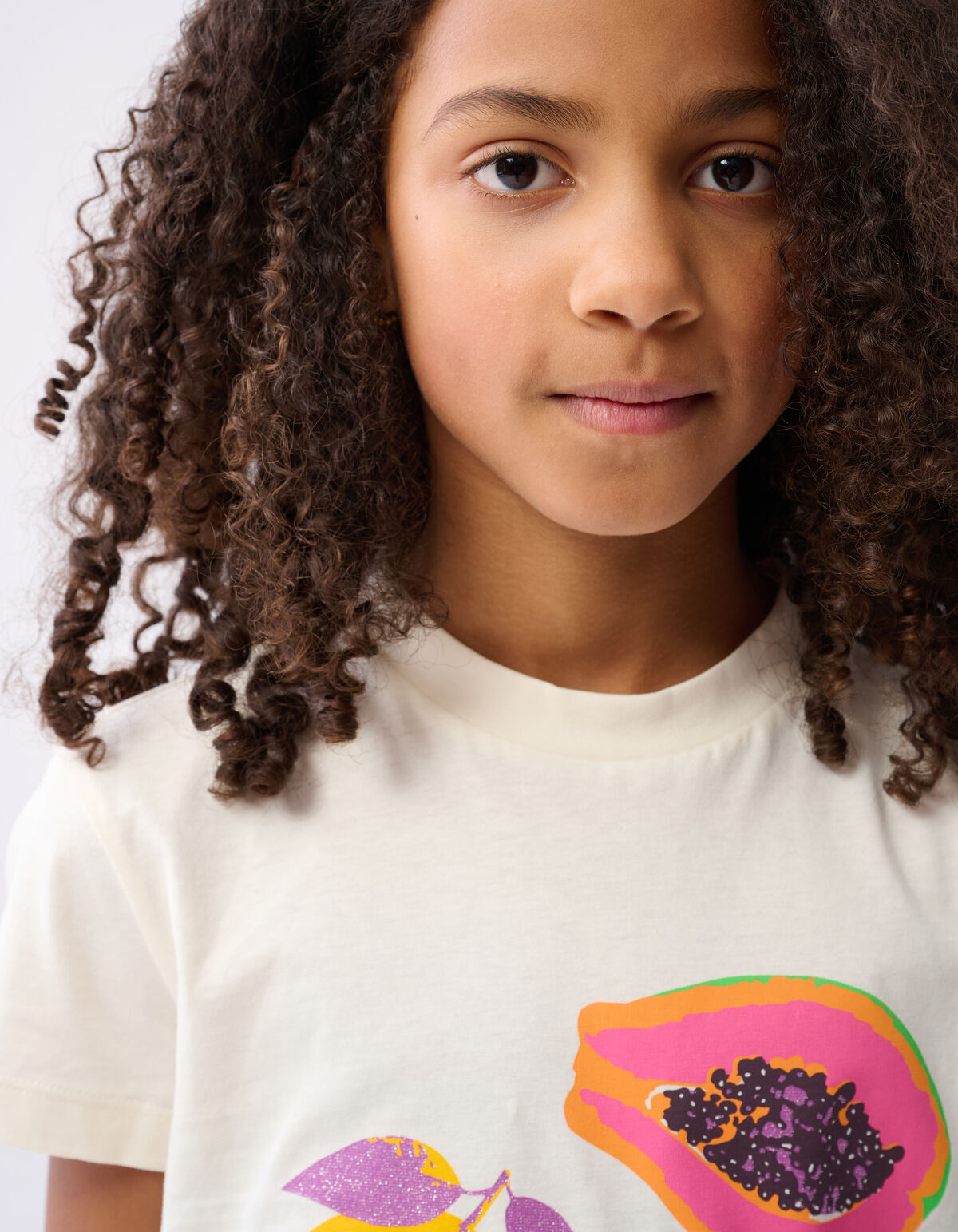 Obst Glitzer-T-Shirt Off White SHOEBY GIRLS