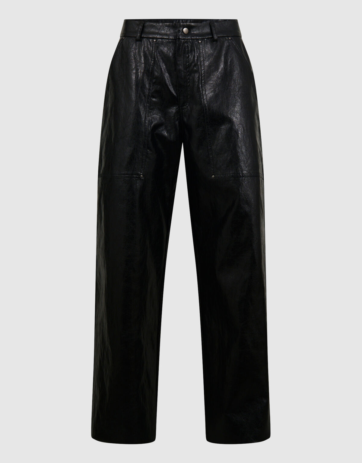 Straight Fit Hose aus veganem Leder Schwarz SHOEBY WOMEN