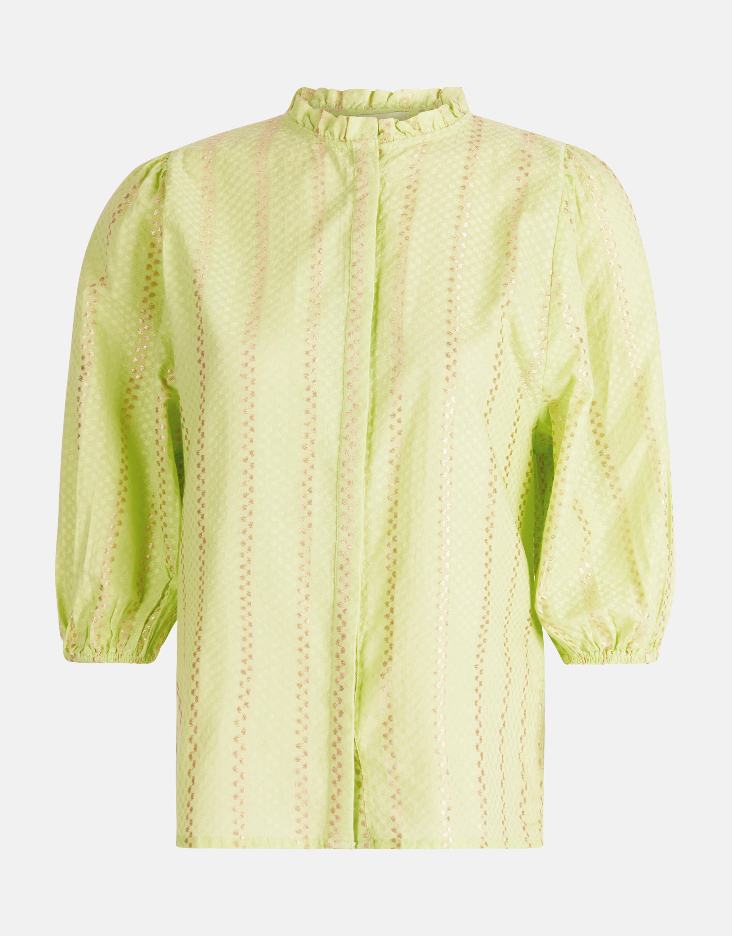 Lurex Detail Bluse Limettengrün SHOEBY WOMEN