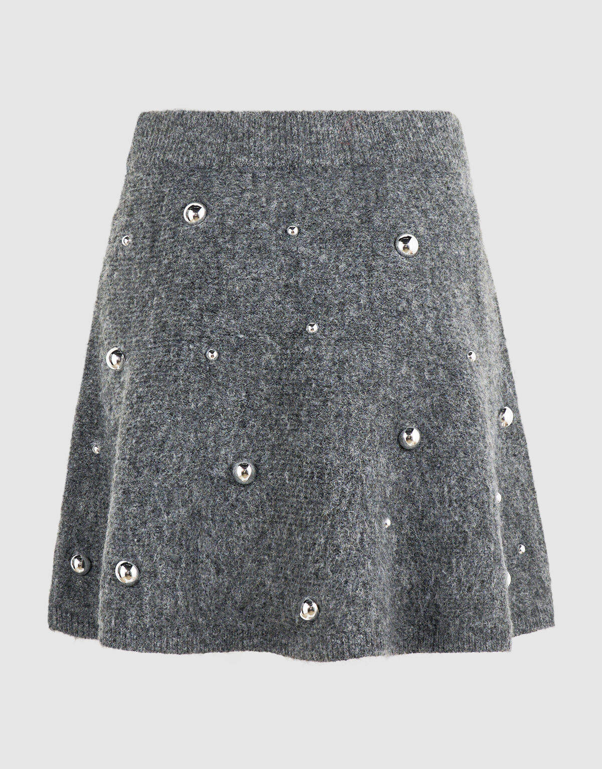 Gestrickter Rock mit Nieten grau SHOEBY WOMEN