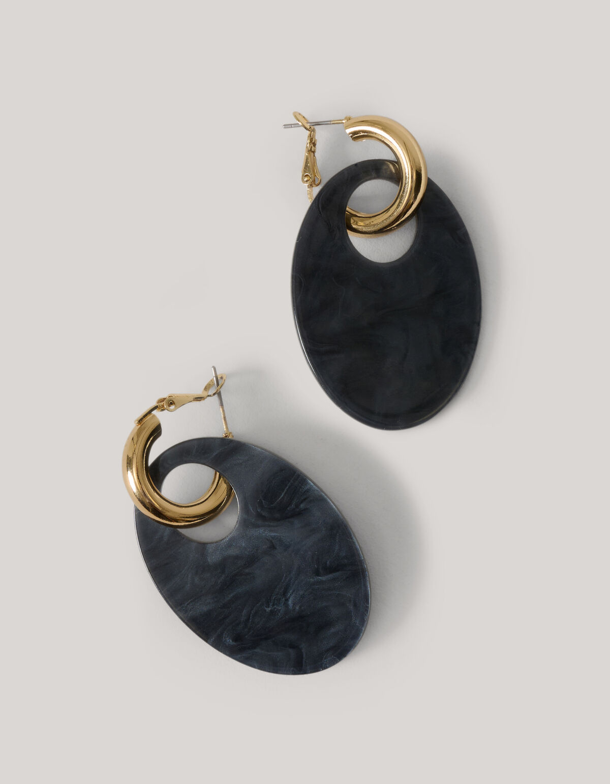 Boval-Ohrringe Dunkelblau SHOEBY ACCESSOIRES