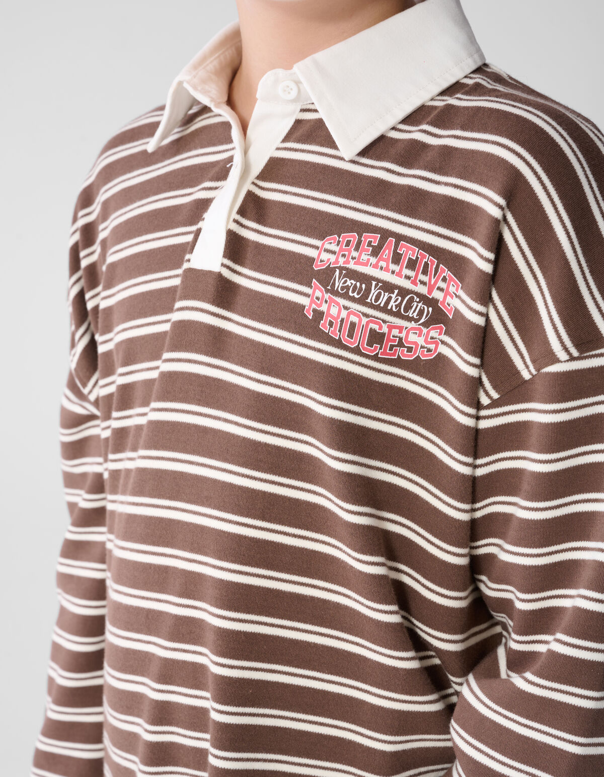 Gestreifter Polo-Pullover Braun SHOEBY BOYS