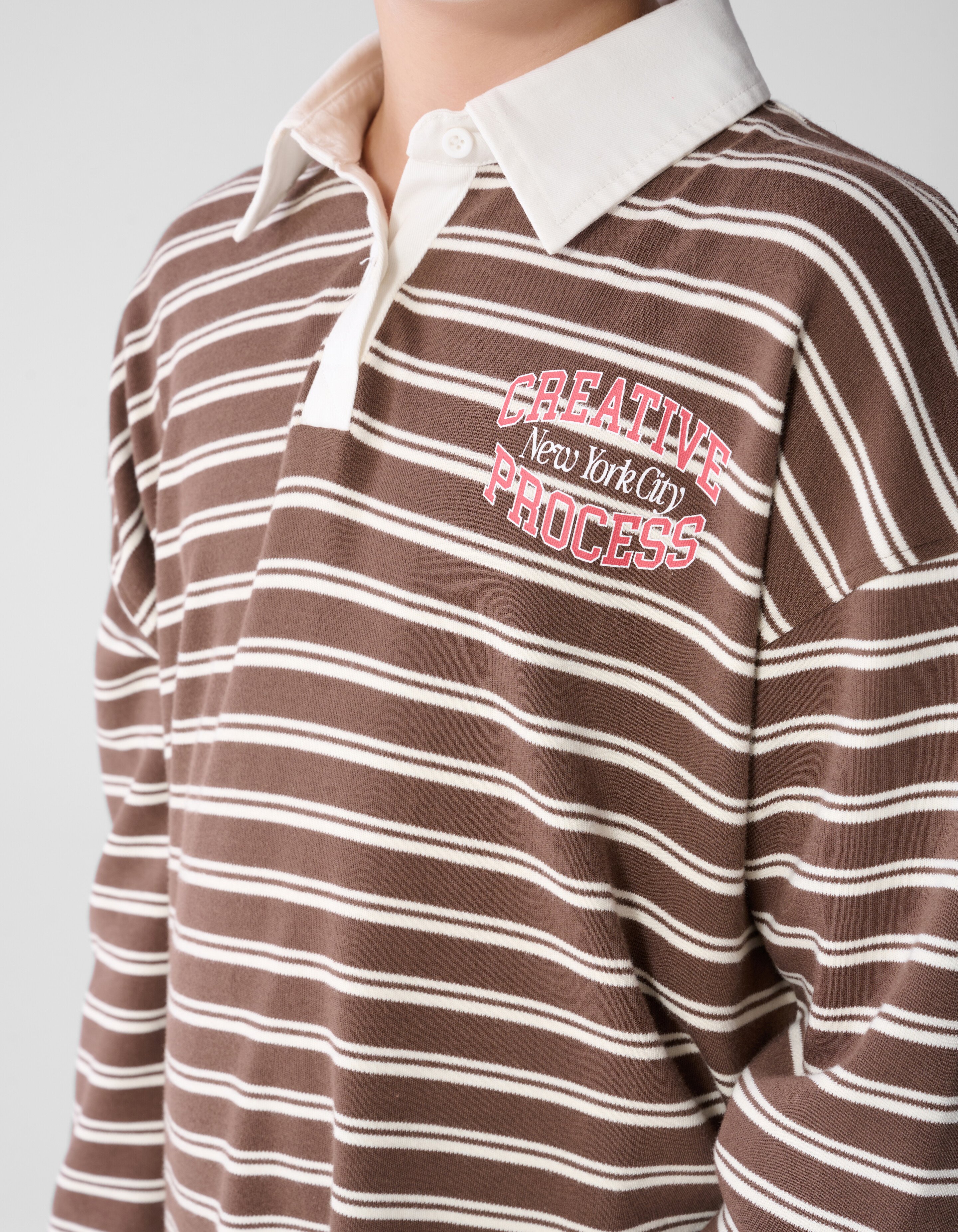 Gestreifter Polo-Pullover Braun SHOEBY BOYS