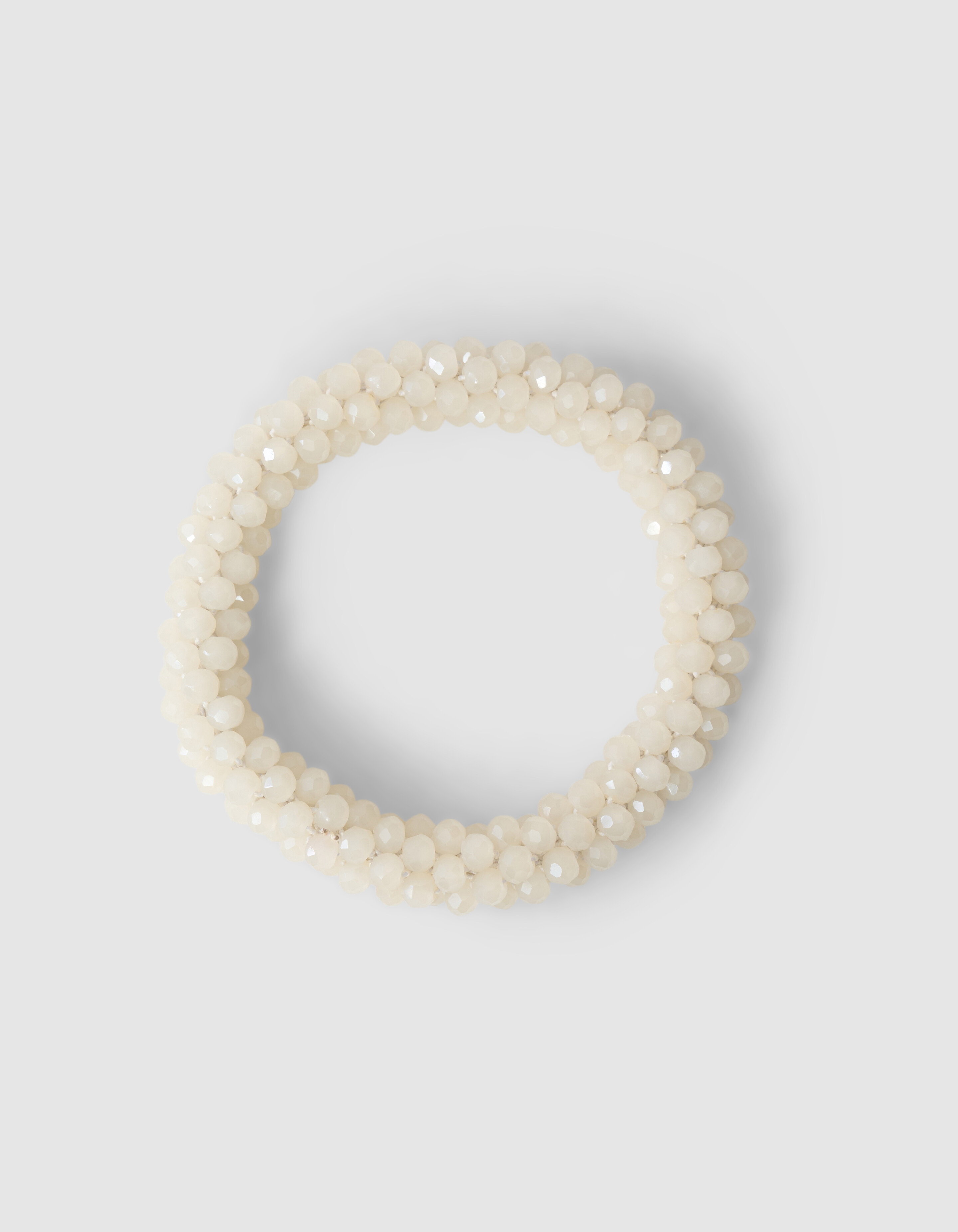 Beaded Haarelastiek Gebrochenes Wei&szlig; SHOEBY ACCESSOIRES