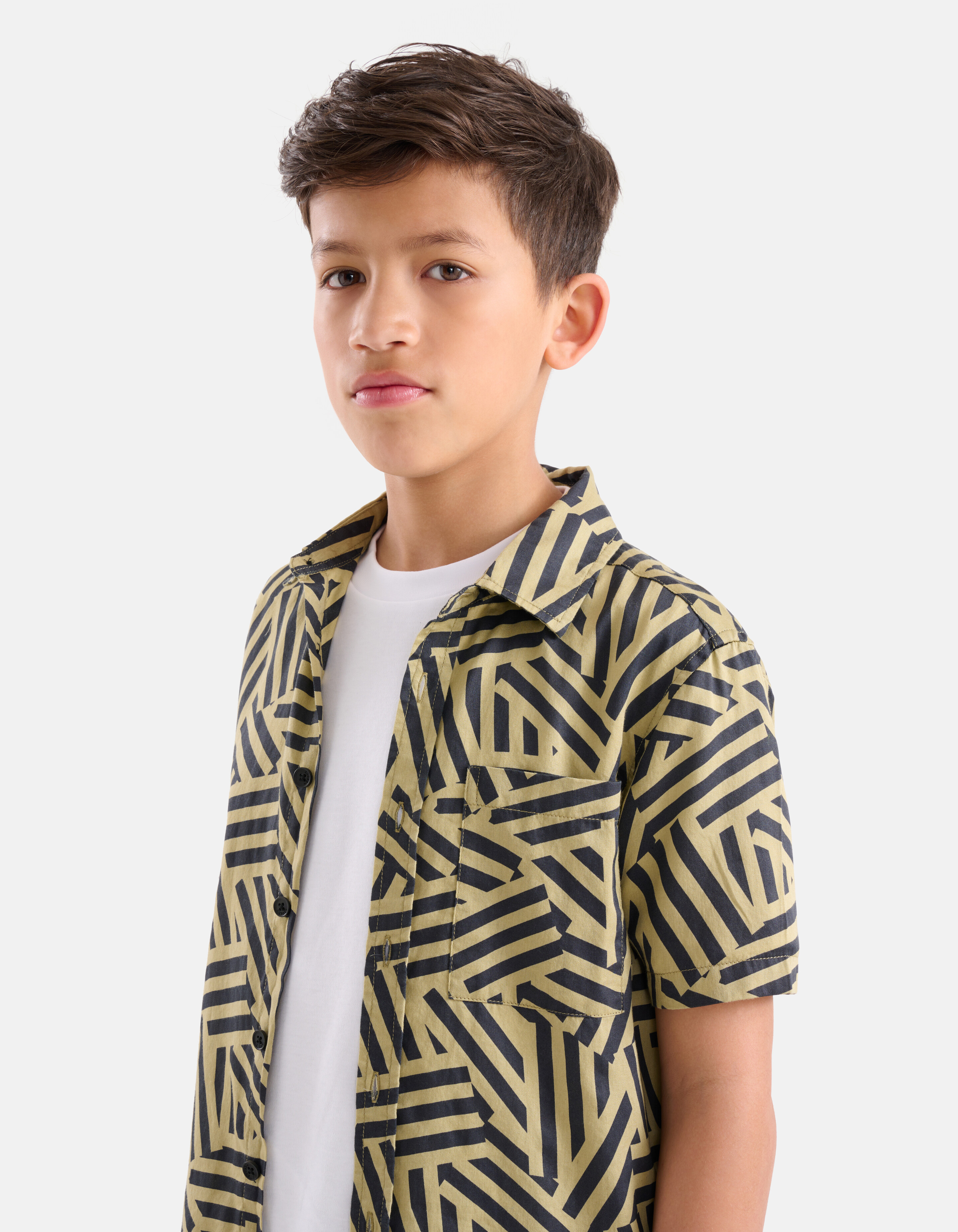 Geometrisches Hemd Sand SHOEBY BOYS