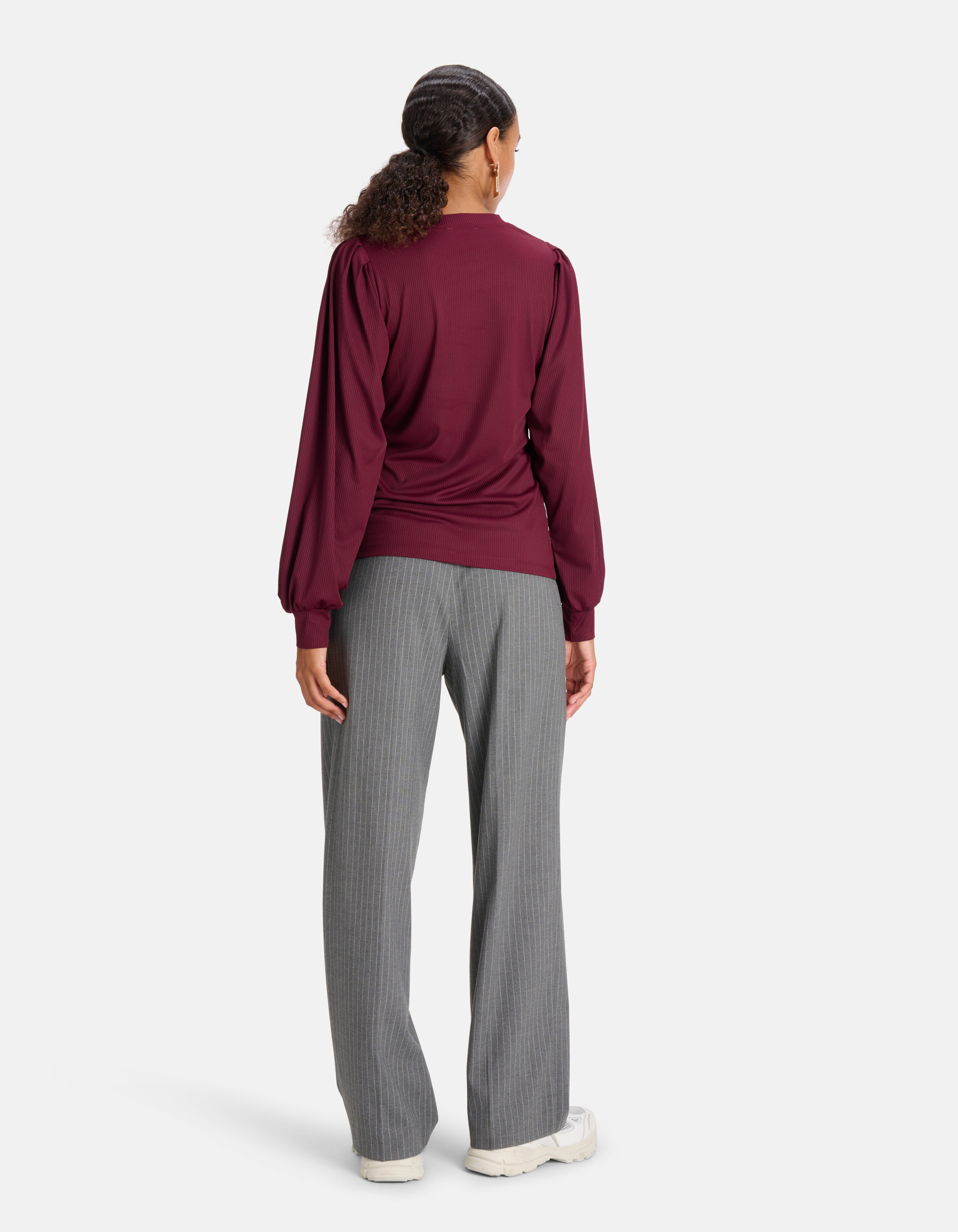 Langärmeliges T-Shirt Dunkelrot SHOEBY WOMEN