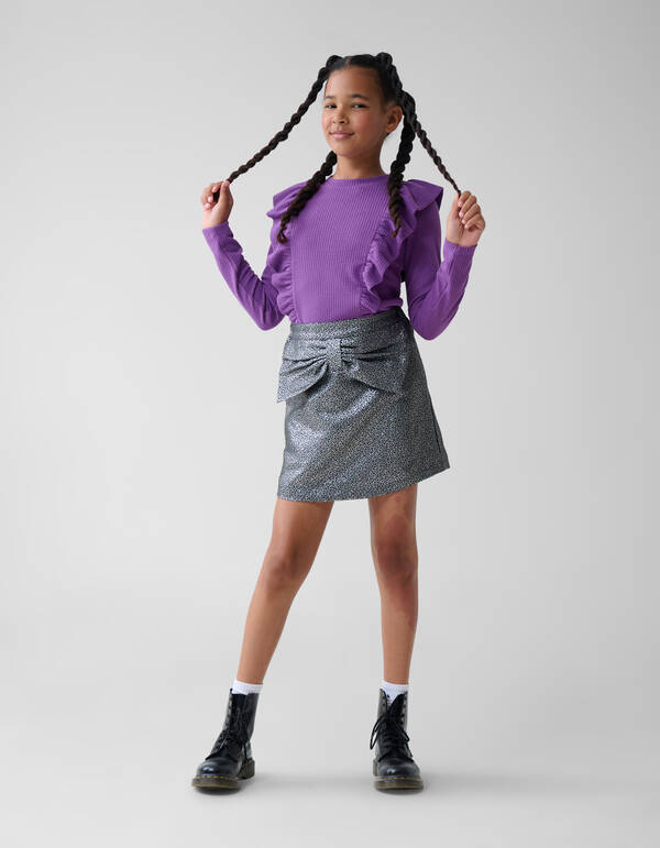 Kabel-Rüschen-Top Lila SHOEBY GIRLS