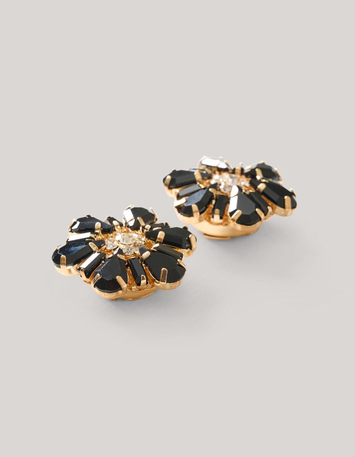 Strass Knopen Clips Goud/Zwart SHOEBY ACCESSOIRES