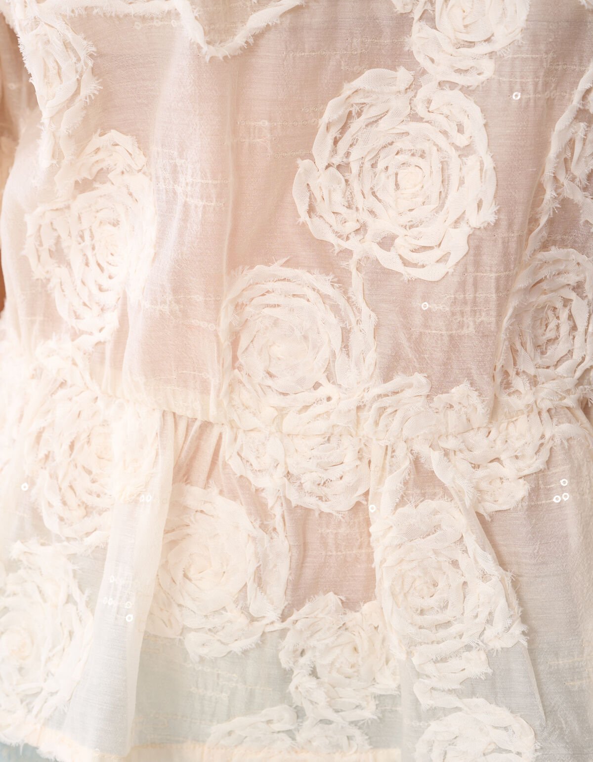 Geblümtes Pailletten-Top Off White SHOEBY WOMEN