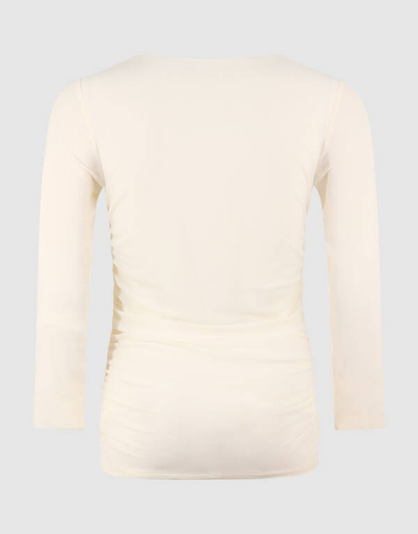 Transparenter Mesh-Top in Cremeweiß SHOEBY WOMEN