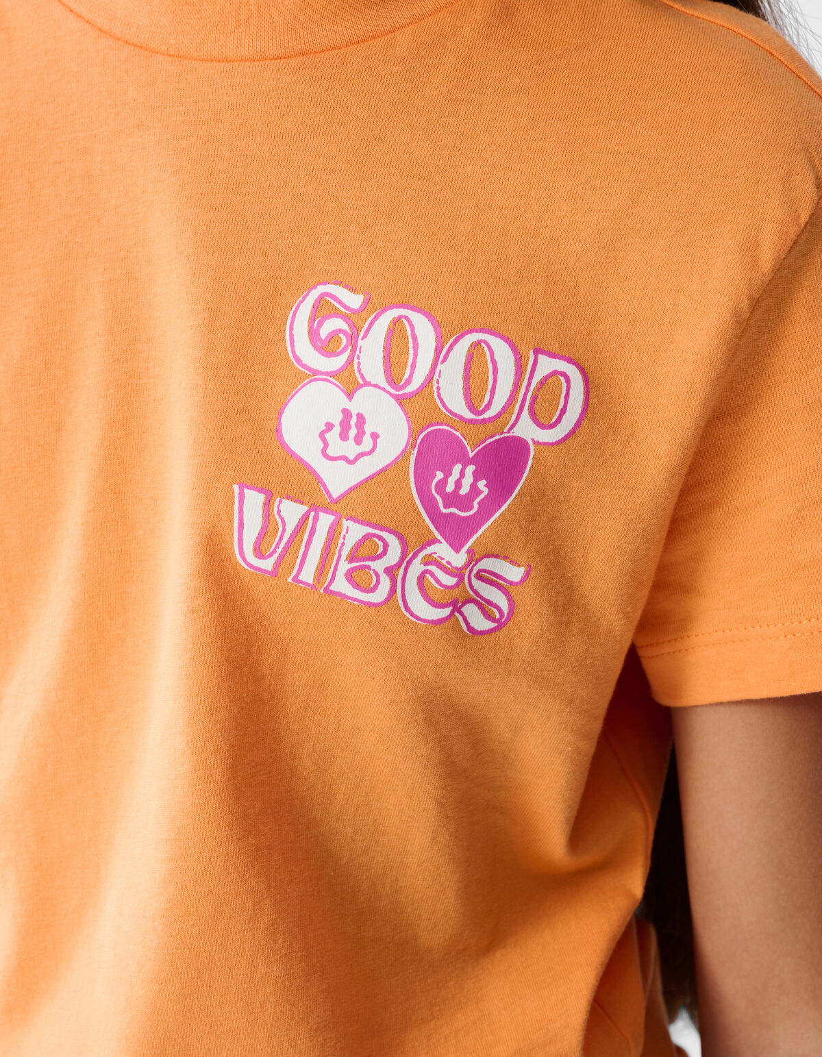 Gute Vibes T-shirt Orange SHOEBY GIRLS
