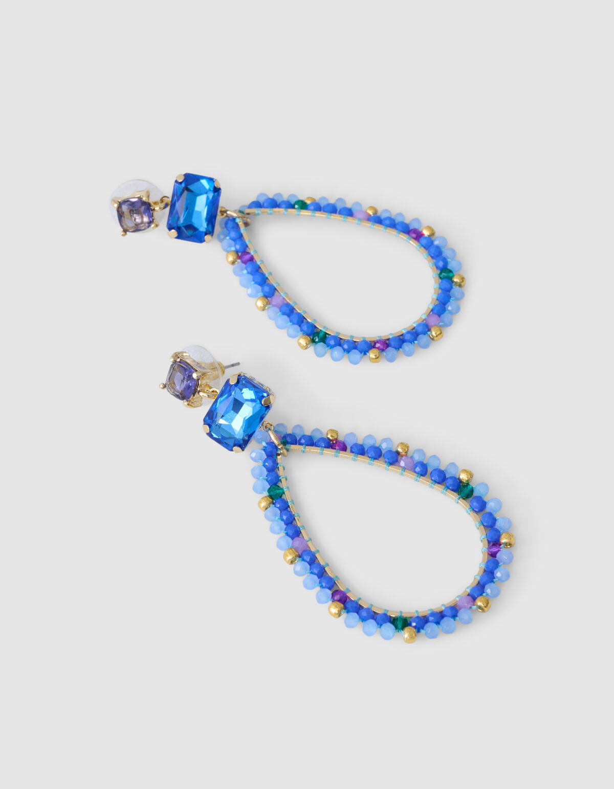 Ovale Statement-Ohrringe Blau SHOEBY ACCESSOIRES