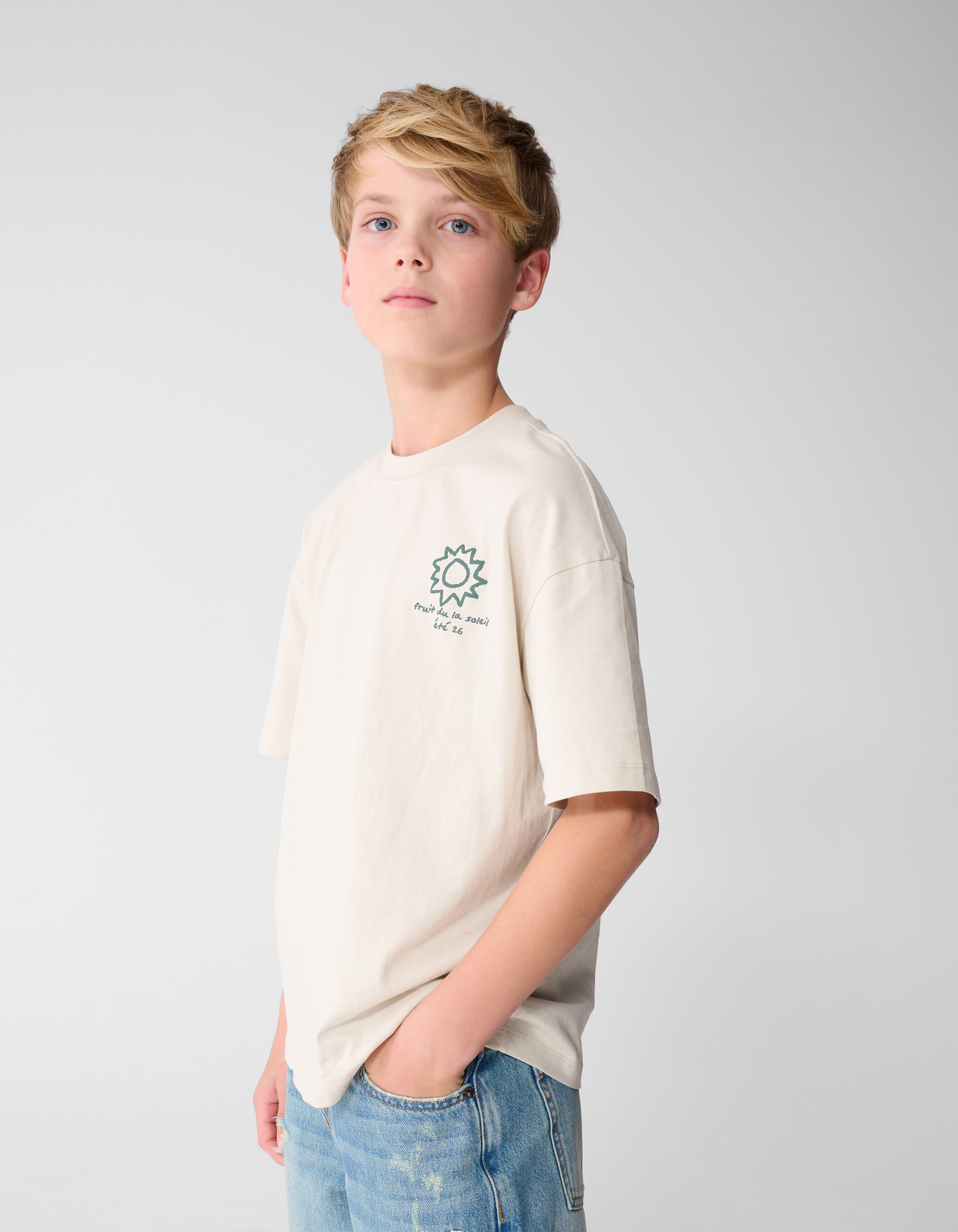 Soleil Artwork T-Shirt Beige SHOEBY BOYS