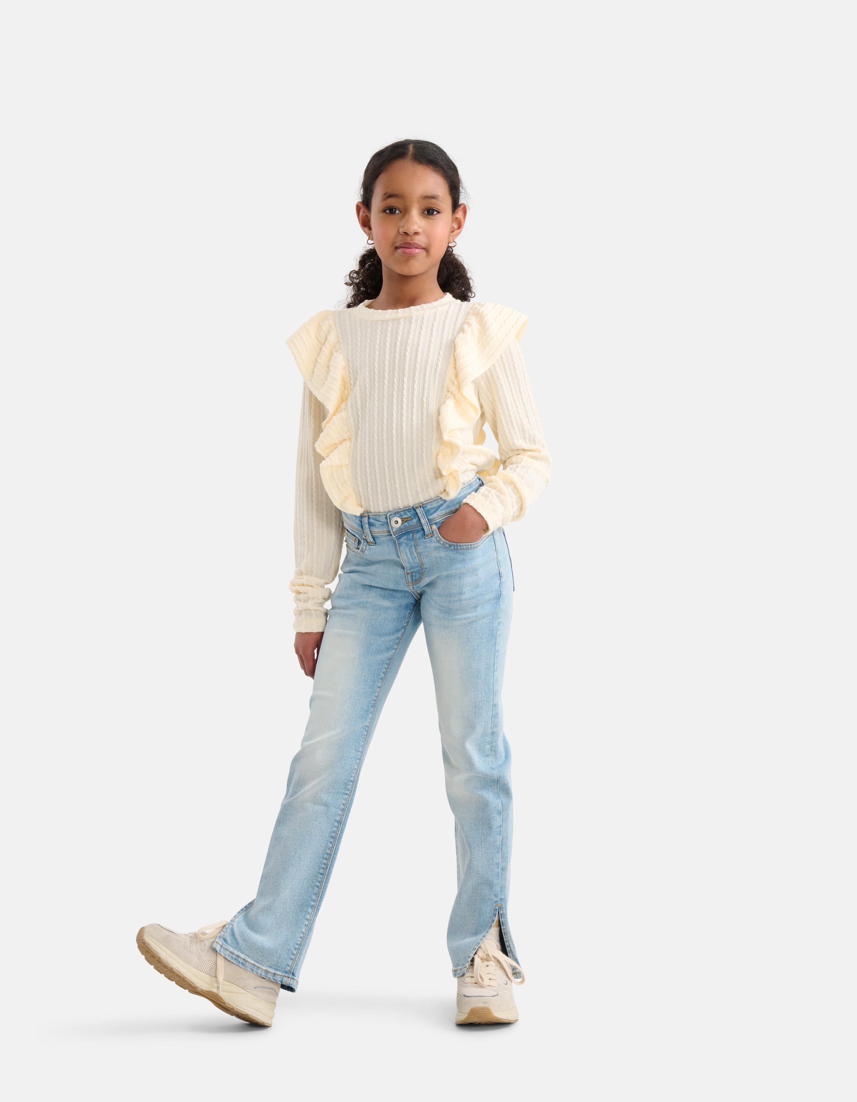 Straight Split Denim Jeans SHOEBY GIRLS