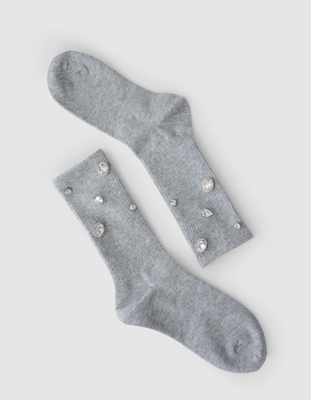 Strass-Socken Hellgrau SHOEBY ACCESSOIRES