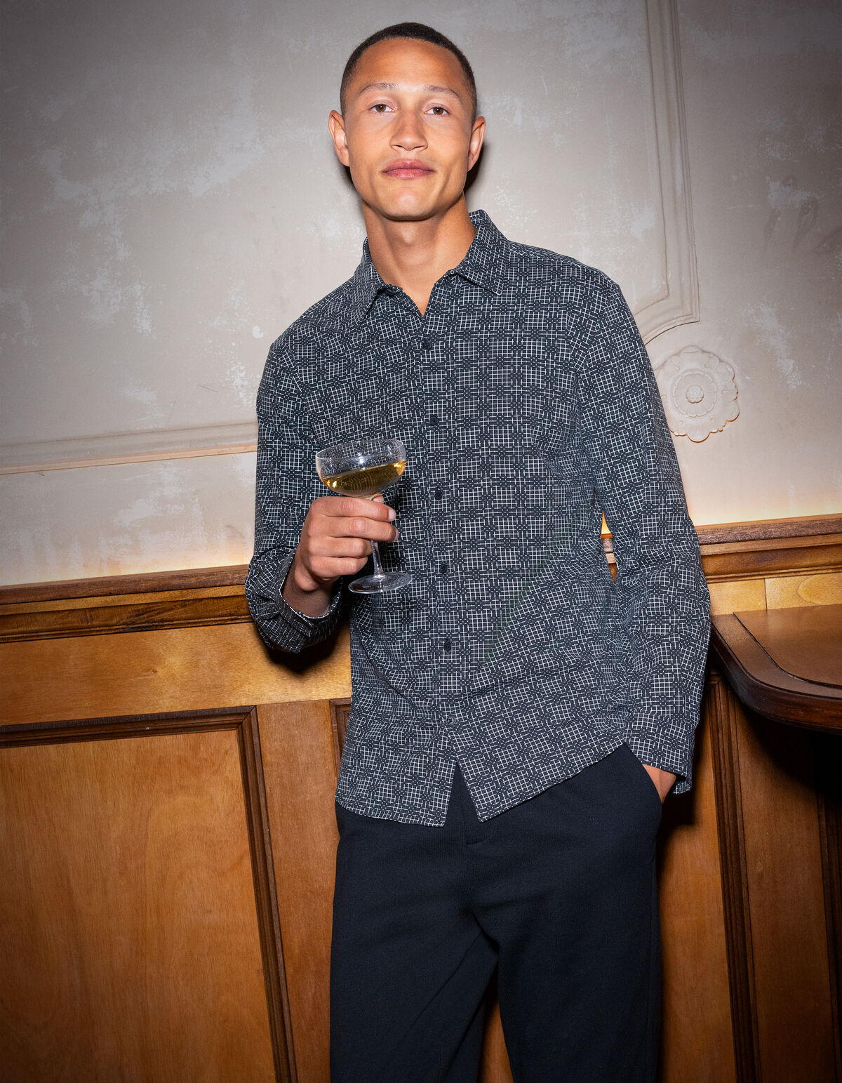 Bedrucktes Logo-Hemd Schwarz SHOEBY MEN