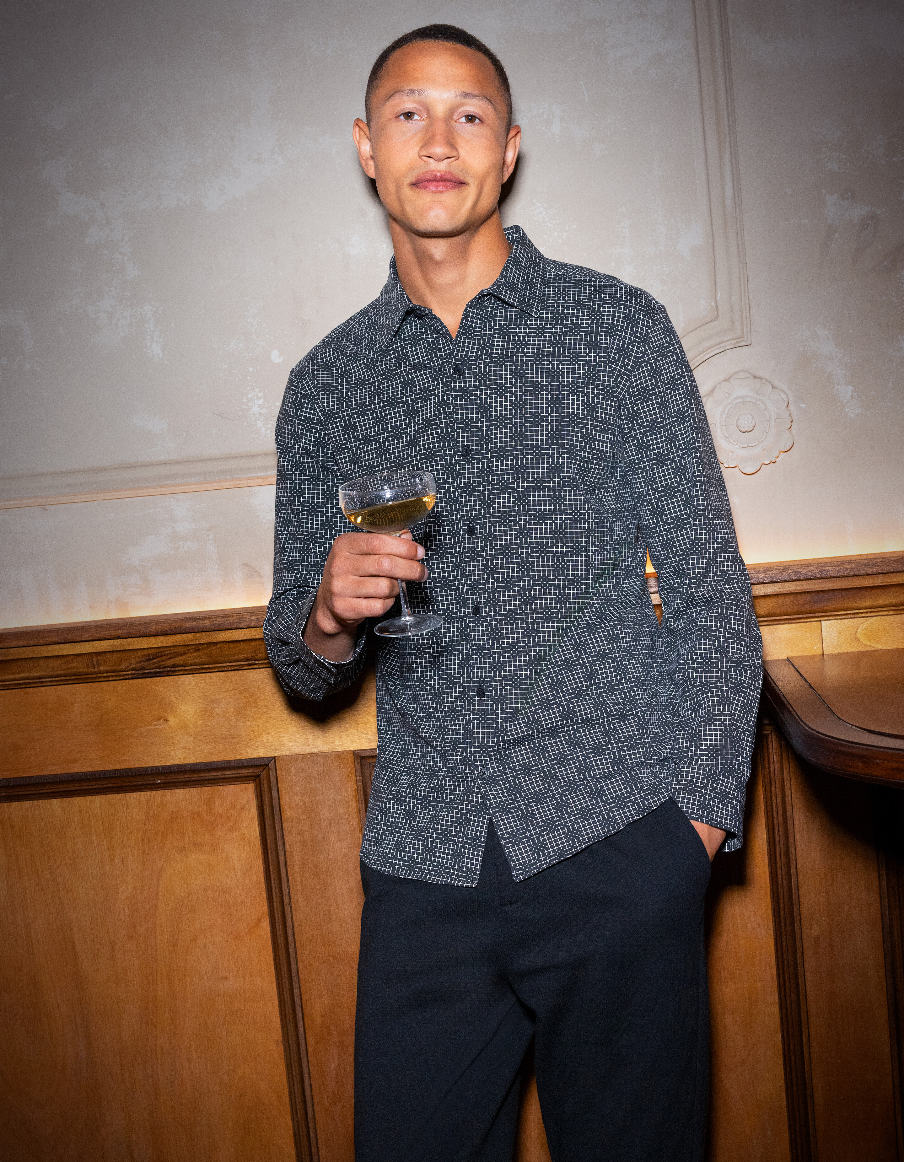 Bedrucktes Logo-Hemd Schwarz SHOEBY MEN