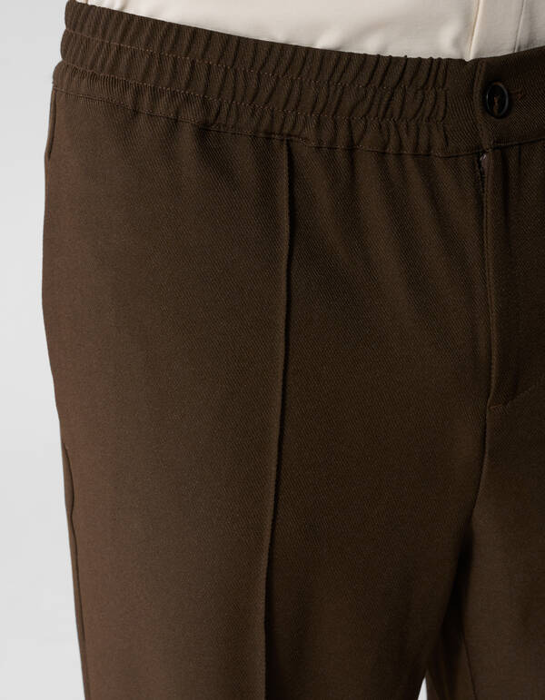 Twill Pintuck Hose Dunkelbraun SHOEBY MEN