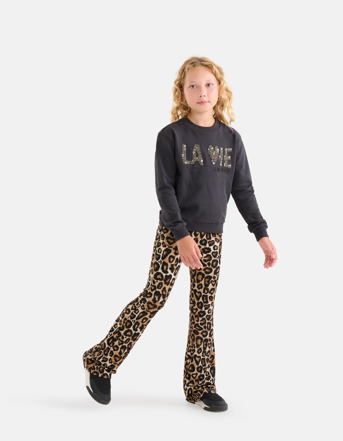 Nieten-Pullover Dunkelgrau SHOEBY GIRLS