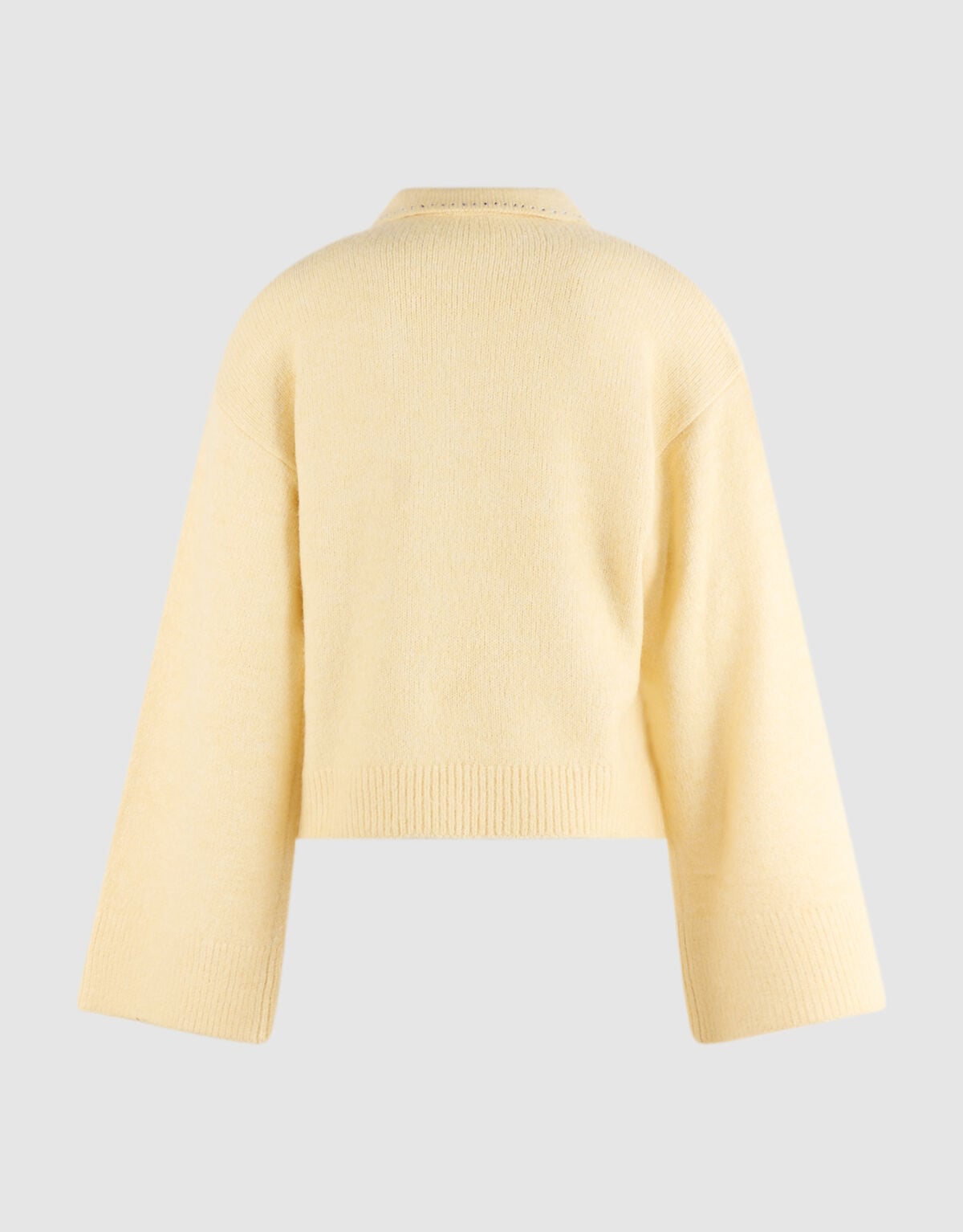 Zip Polo Strickpullover gelb SHOEBY WOMEN