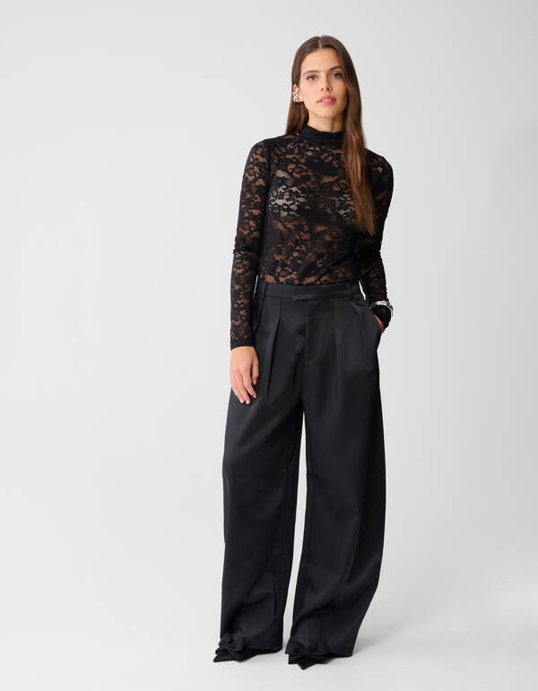 Schwarzes Spitzentop SHOEBY WOMEN